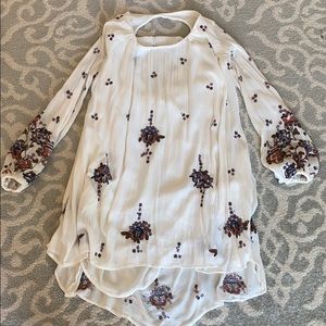 Free People White Flowy Floral Dress
